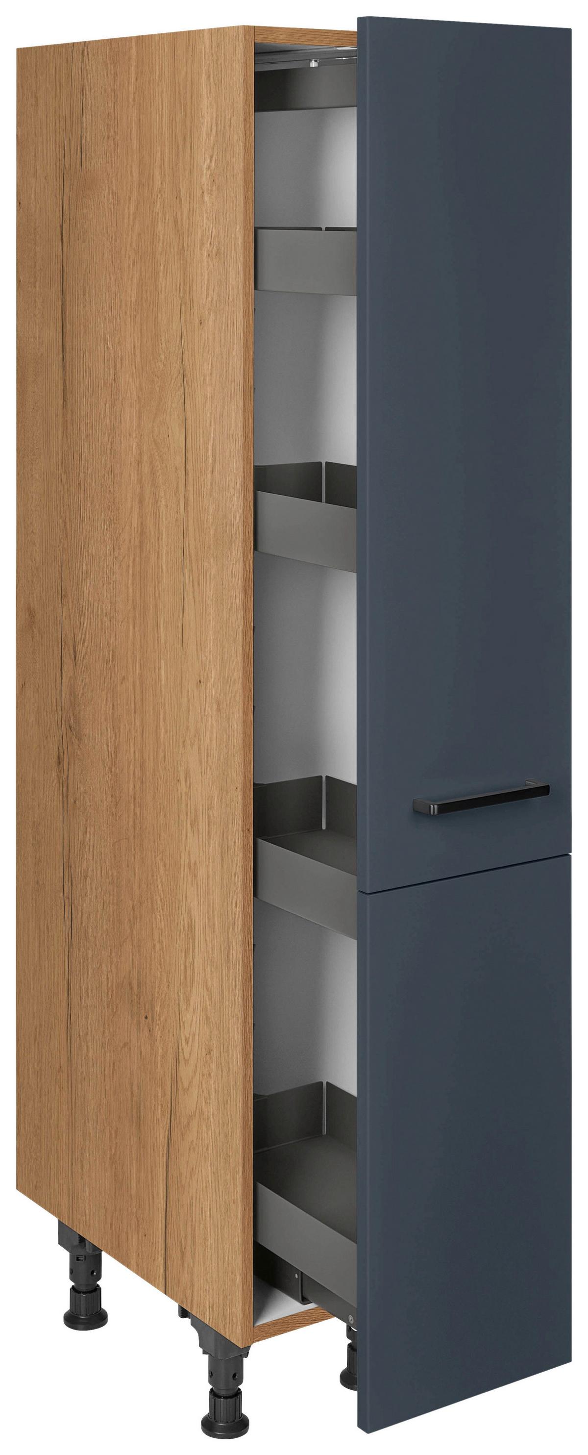 Apothekerschrank Easytouch - Blau/Eichefarben, MODERN, Holzwerkstoff/Metall (30/168/58cm) - Nobilia