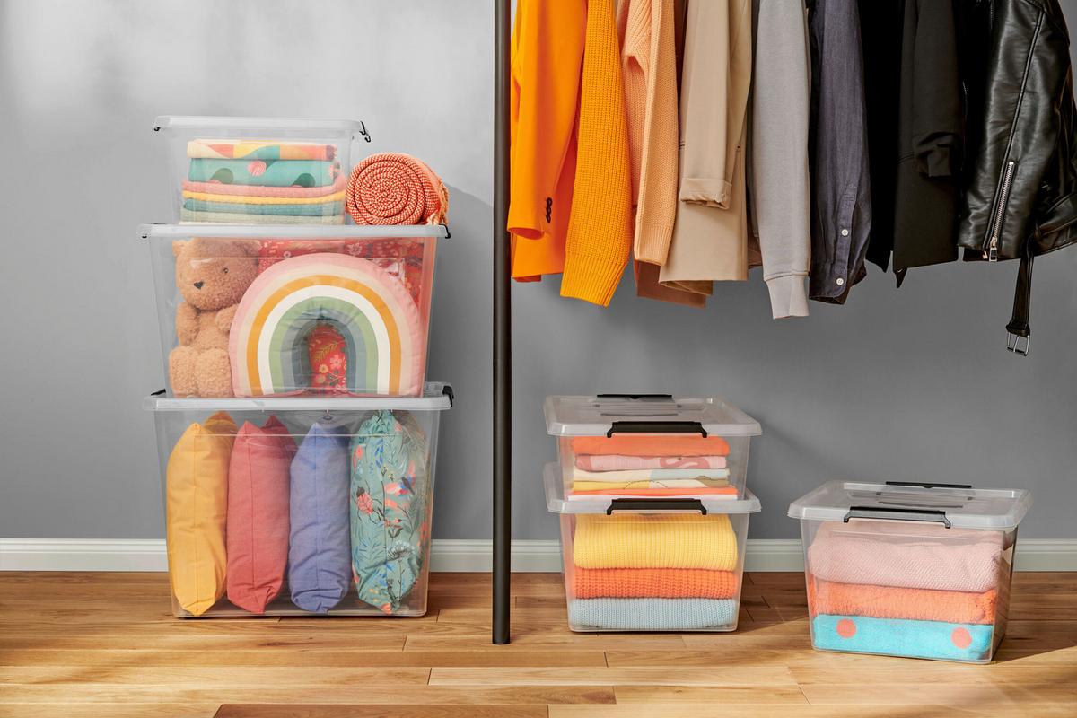 AUFBEWAHRUNGSBOX LENI - Transparent, KONVENTIONELL, Kunststoff (76/57/43,5cm) - Homezone