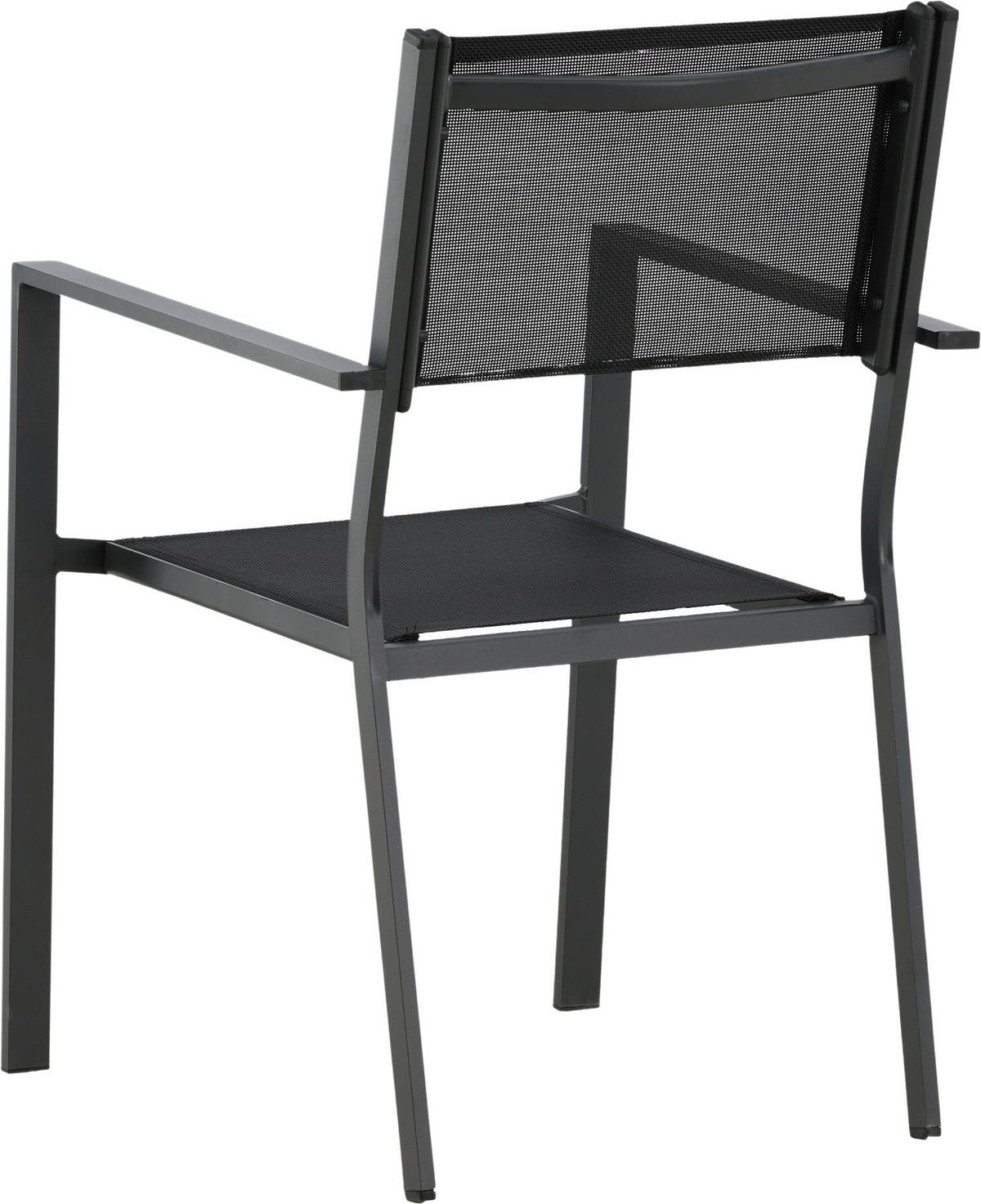 Stapelsessel Copacabana - Schwarz, KONVENTIONELL, Textil/Metall (56.5/88/61cm) - Gardenson