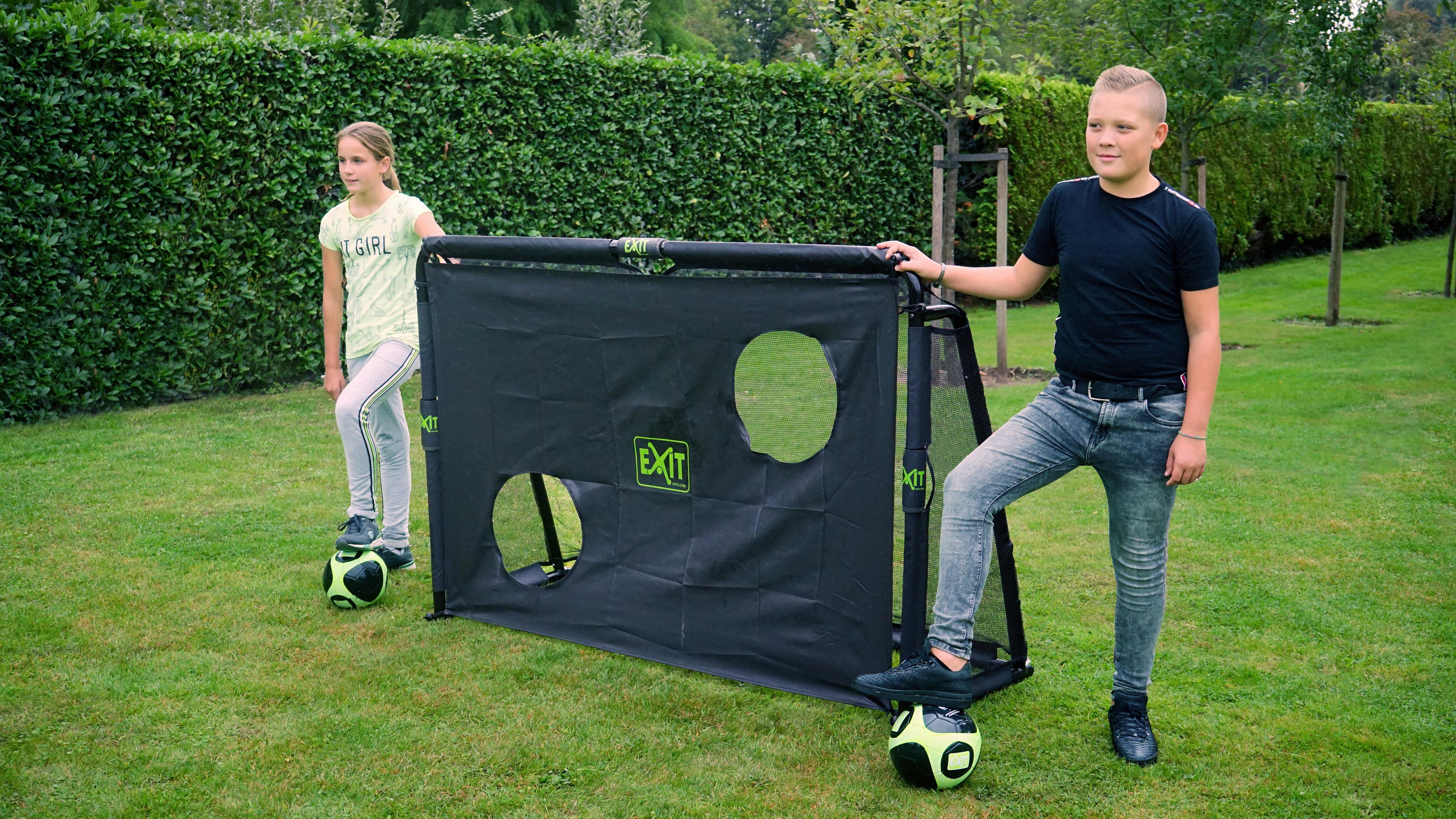Fußballtor Kinder Exit Maestro 180x120x120 Cm Inkl. Zubehör - Schwarz, KONVENTIONELL, Kunststoff/Metall (180/120/120cm) - EXIT Toys