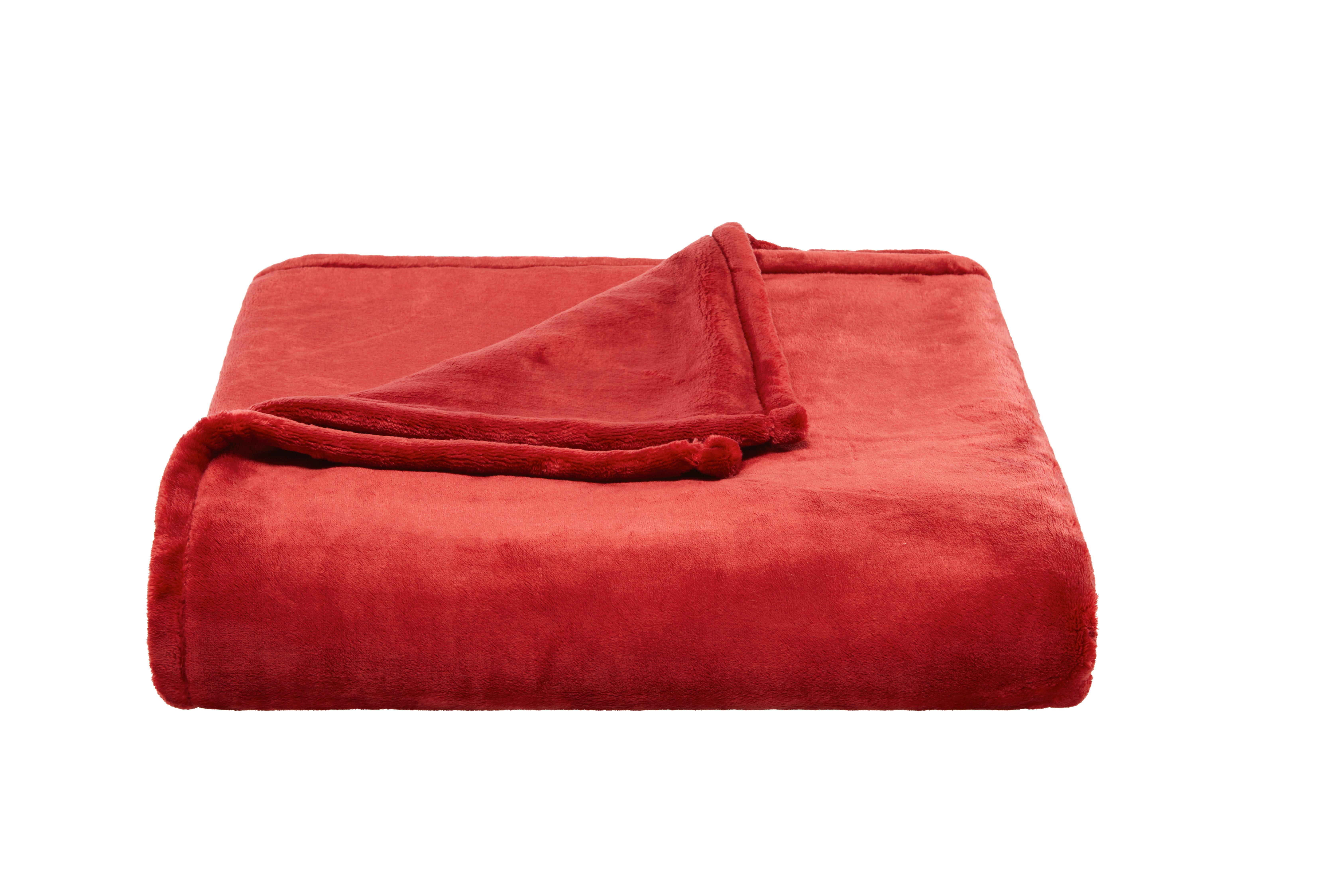Kuscheldecke Oslo - Rot, MODERN, Textil (150/200cm) - Luca Bessoni