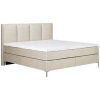 Boxspringbett mit Topper 160x200 cm Graz, Creme - Creme/Alufarben, MODERN, Textil (160/200cm) - MID.YOU