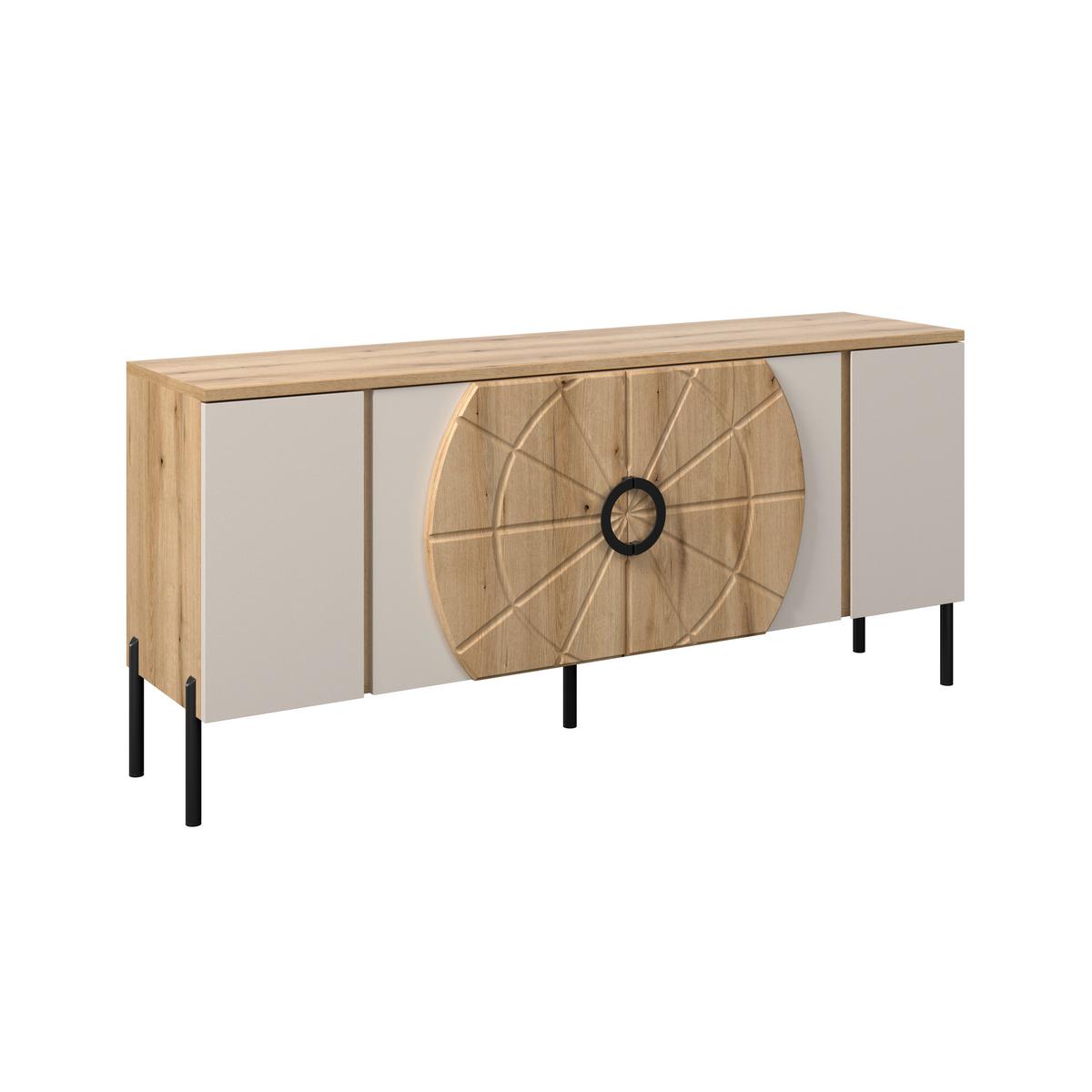 Phonotisch Hong Kong Eichefarben Kaschmir B: 160 cm - Kaschmir/Eichefarben, Trend, Holzwerkstoff (160/71,9/37,5cm)