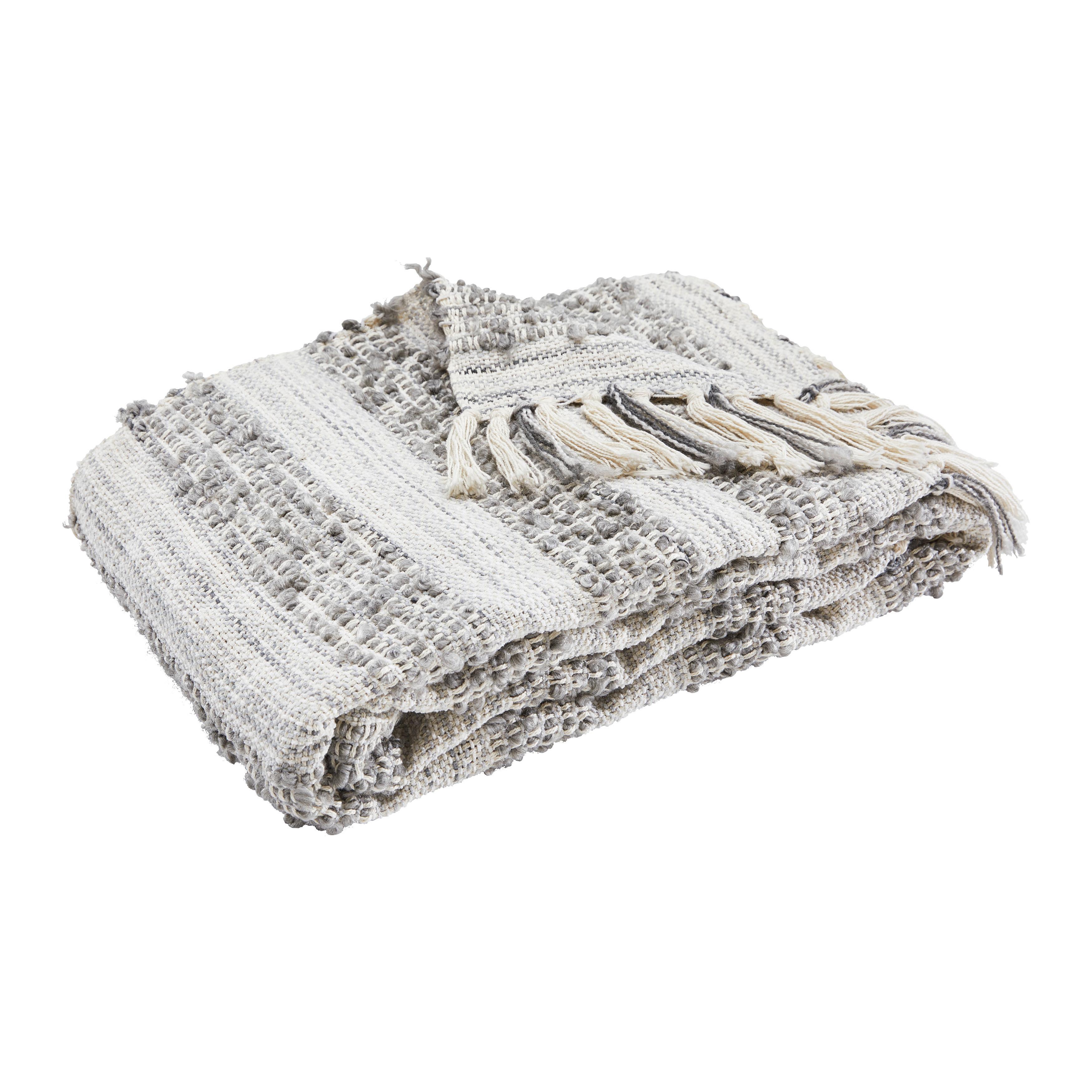 Decke Eli Ca. 125x150cm - sivá/biela, Štýlový, textil (125/150cm) - Bessagi Home