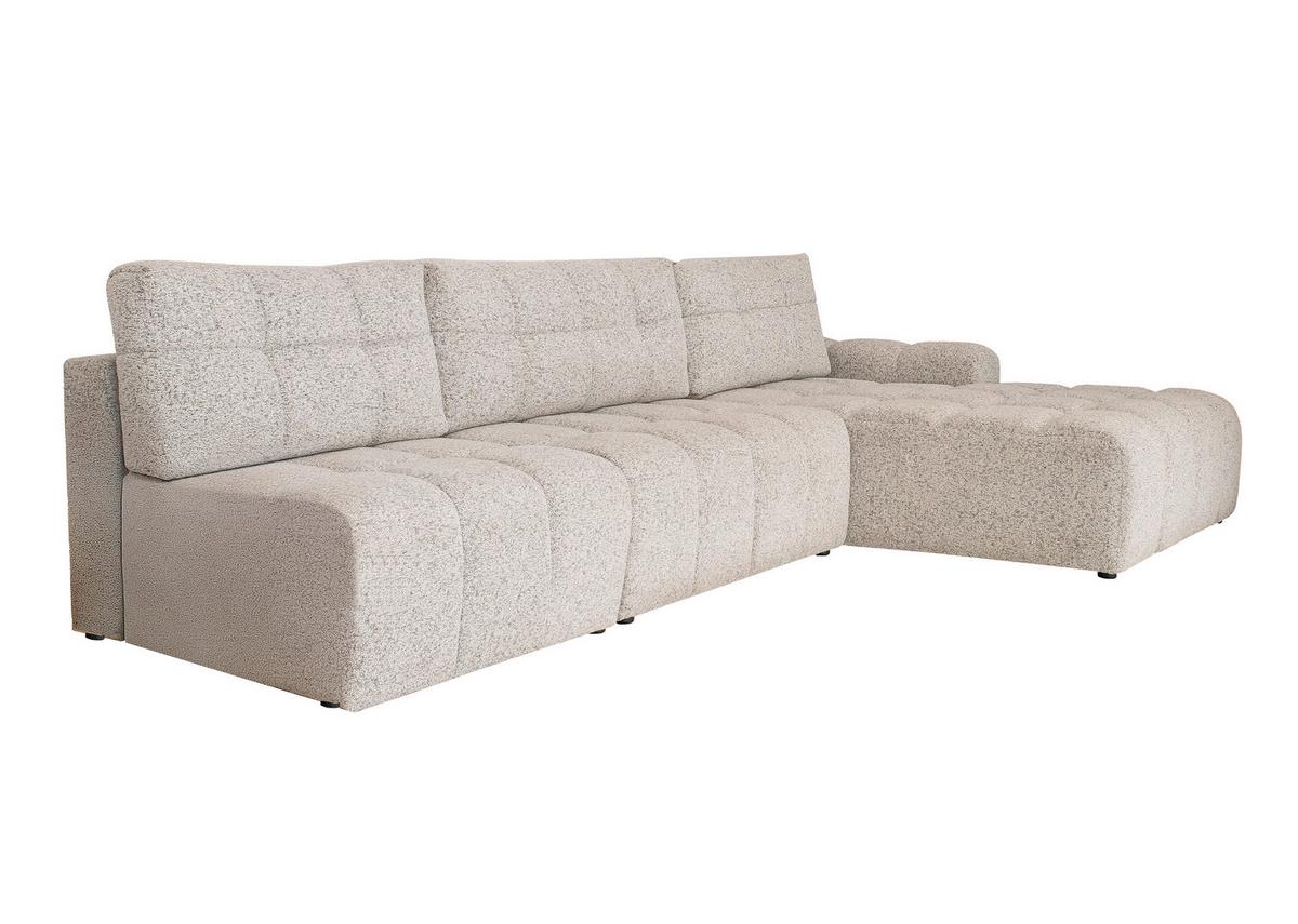 Ecksofa Lulu Taupe S: 338x184cm - Taupe/Schwarz, Design, Textil (338/184cm) - MID.YOU
