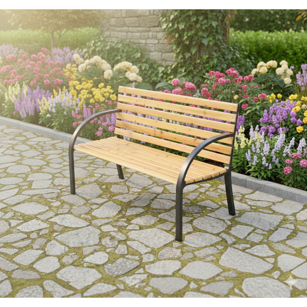 Gartenbank Osaka Tannenzapfen, Metall In Braun B: 122 Cm