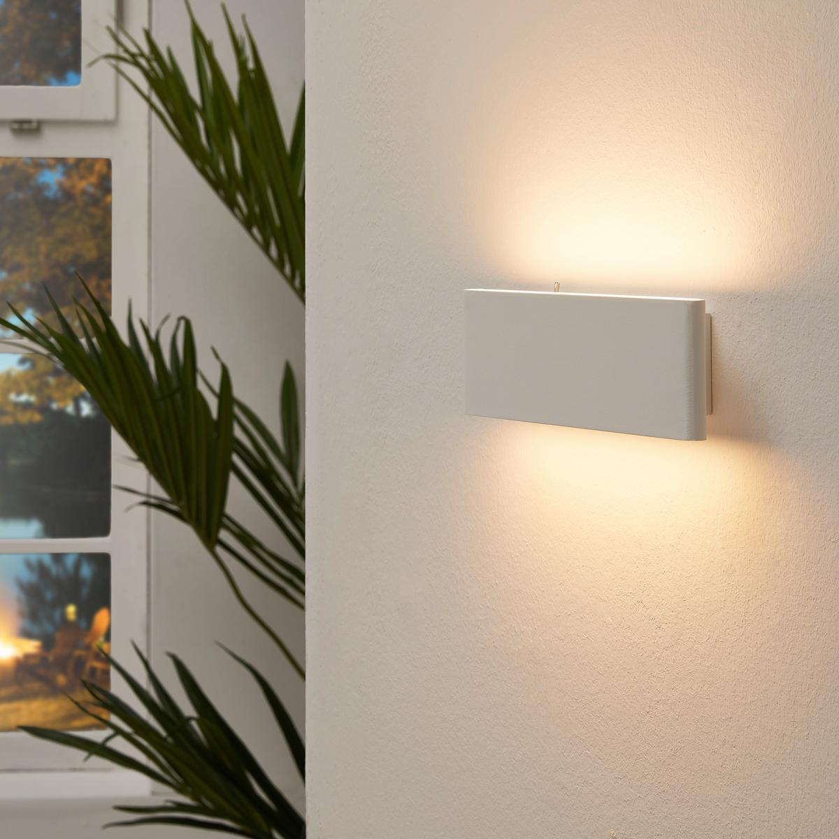 LED-Wandleuchte 1-Flammig mit Schalter Weiß - Opal/Weiß, Design, Kunststoff/Metall (22,5/3,5/8cm) - Globo