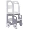 Hochstuhl Car Step Stool aus Holz Grau/Weiß - Weiß/Grau, Basics, Holz (38/90/40cm)