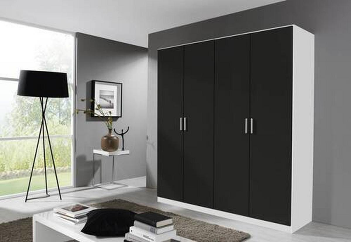 Drehtürenschrank 181 cm Berlin Weiß/Grau - Weiß/Grau, MODERN, Holzwerkstoff (181/210/54cm) - Rauch Möbel