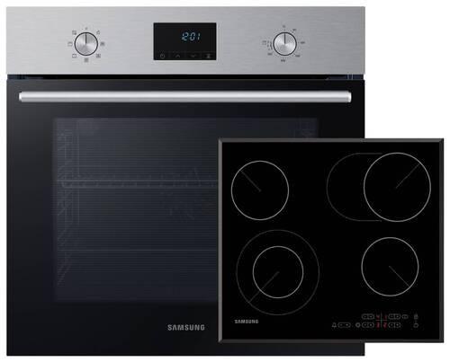 Einbaubackofen-Set B: 59,5 cm Elektro-Glaskeramik/ Autark - Silberfarben/Schwarz, Basics, Glas/Metall (59,5/59,5/57cm) - Samsung