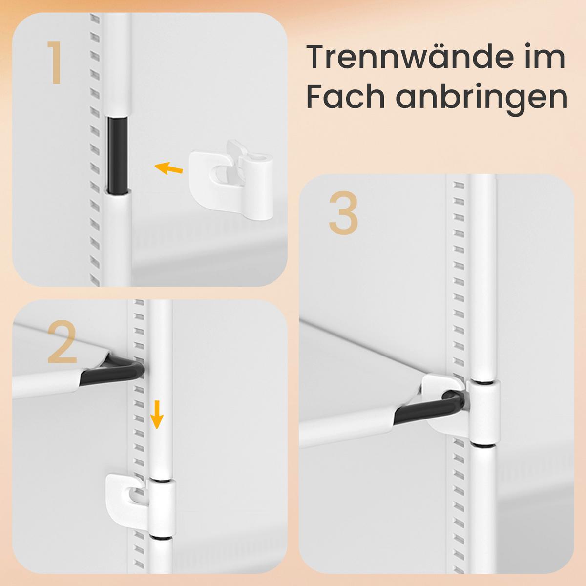 Schuhregal Weiß B: 83 Cm - Weiß, Basics, Kunststoff/Metall (83/125/32cm)