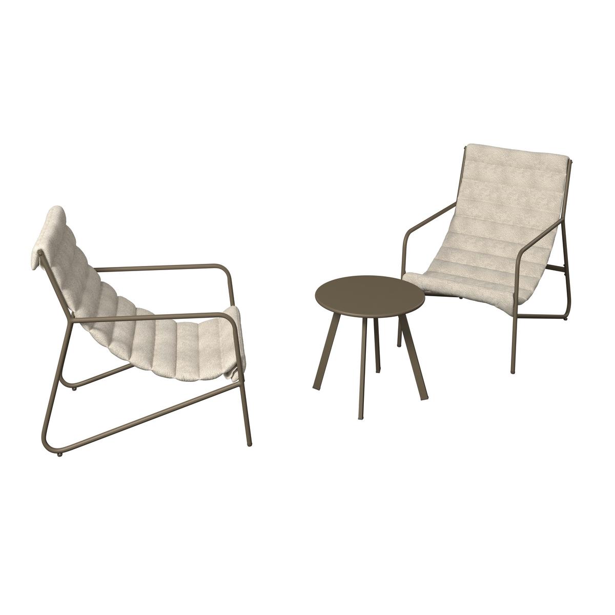 Balkonset Memphis - Braun, MODERN, Textil/Metall (87,5/78,5/61cm) - Beldano