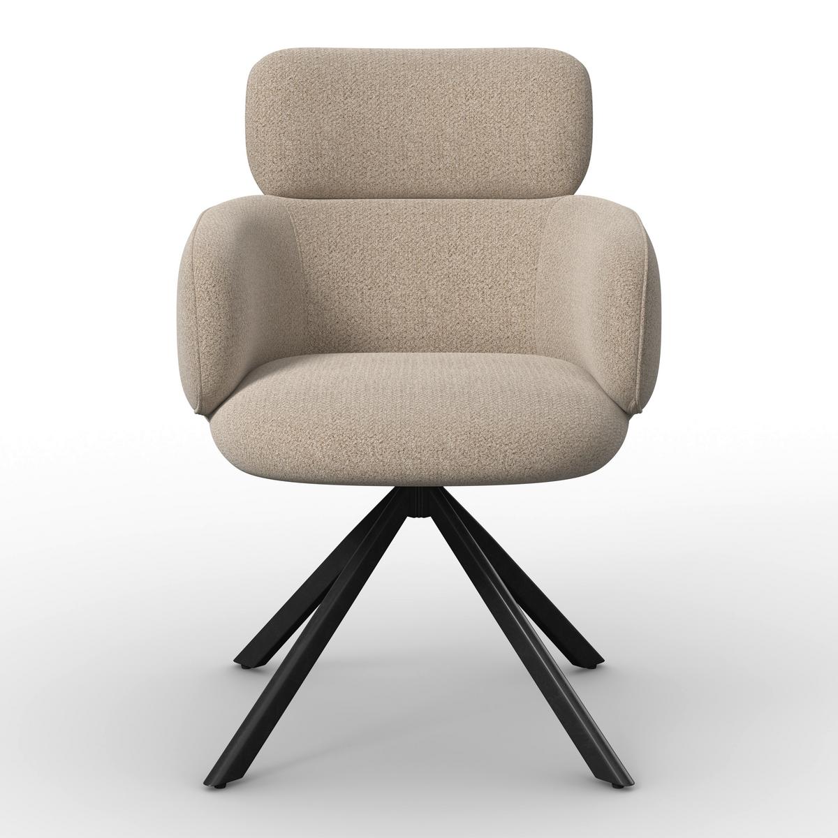 ŽIDLE S PODRUČKAMI LIORA - černá/hnědá, Moderní, kov/textil (57,5/84/61cm) - Bessagi Home