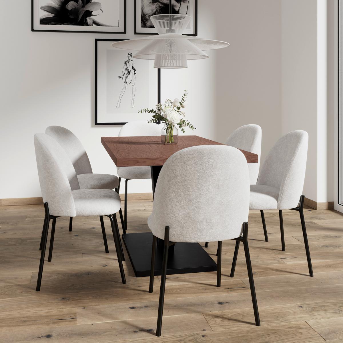 ŽIDLE ELORA - šedá/černá, Moderní, kov/textil (48/86/56cm) - Bessagi Home