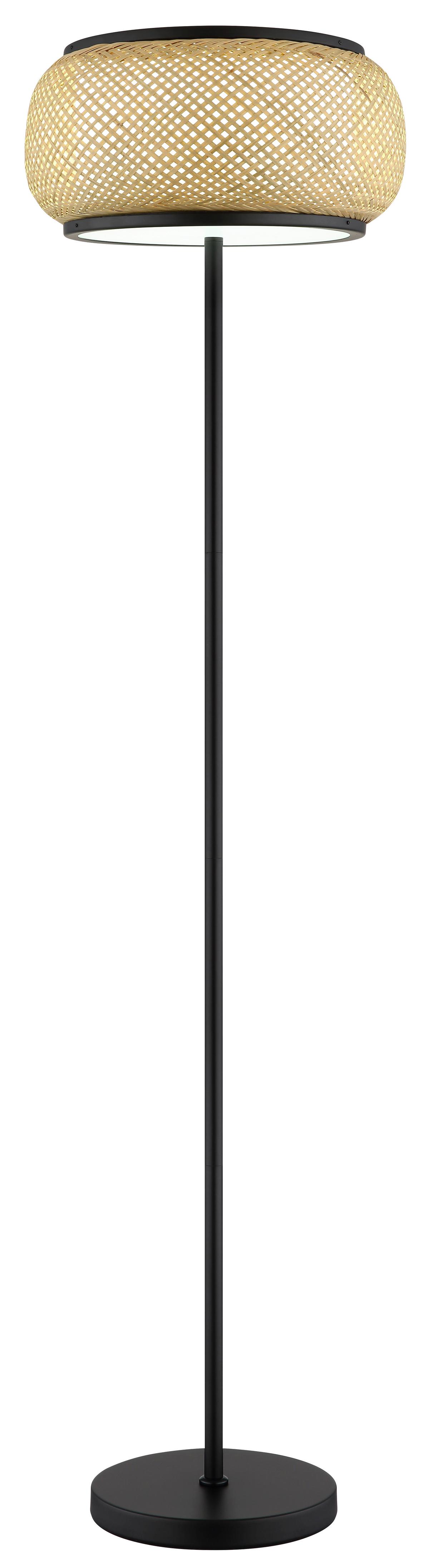 Led-stehleuchte Memory-Funktion - Schwarz/Naturfarben, Design, Holz/Kunststoff (38/146,1cm) - Globo