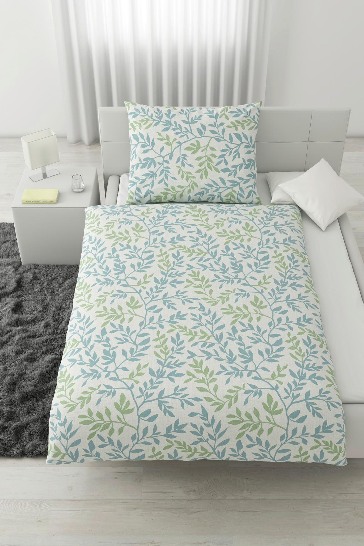 POVLEČENÍ Siglinde, 140/200cm - zelená/světle modrá, Konvenční, textil (140/200cm) - Modern Living