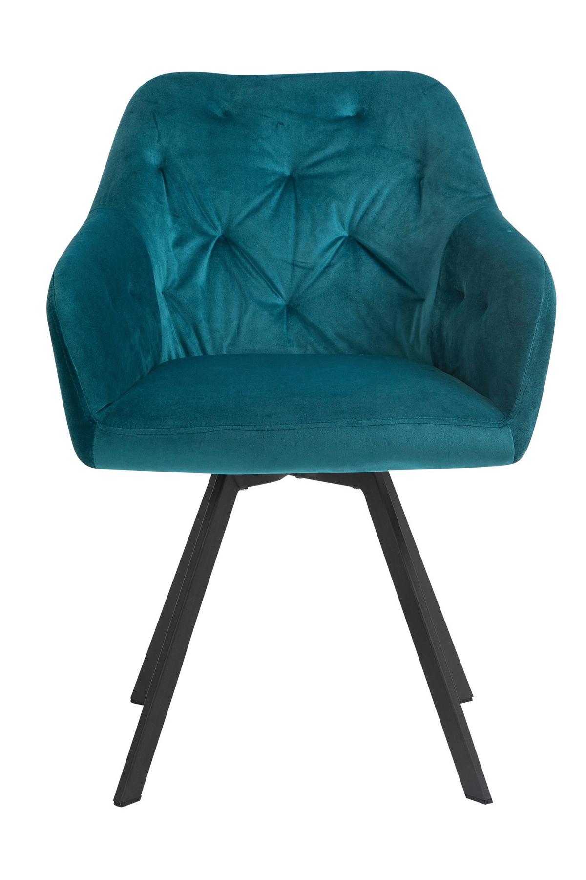 Tischgruppe Cognac/türkis L: 160 Cm - Türkis/Cognac, MODERN, Holz/Textil (160/85/77cm) - Livetastic