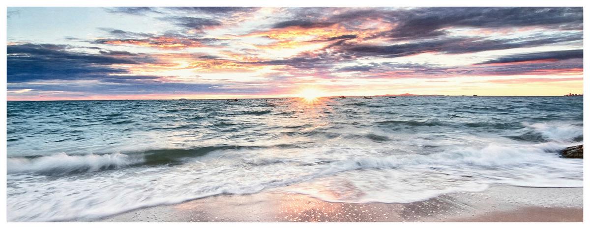 Leinwandbild Leni - Multicolor/Naturfarben, KONVENTIONELL, Holz/Textil (80/30/1,8cm) - Luca Bessoni