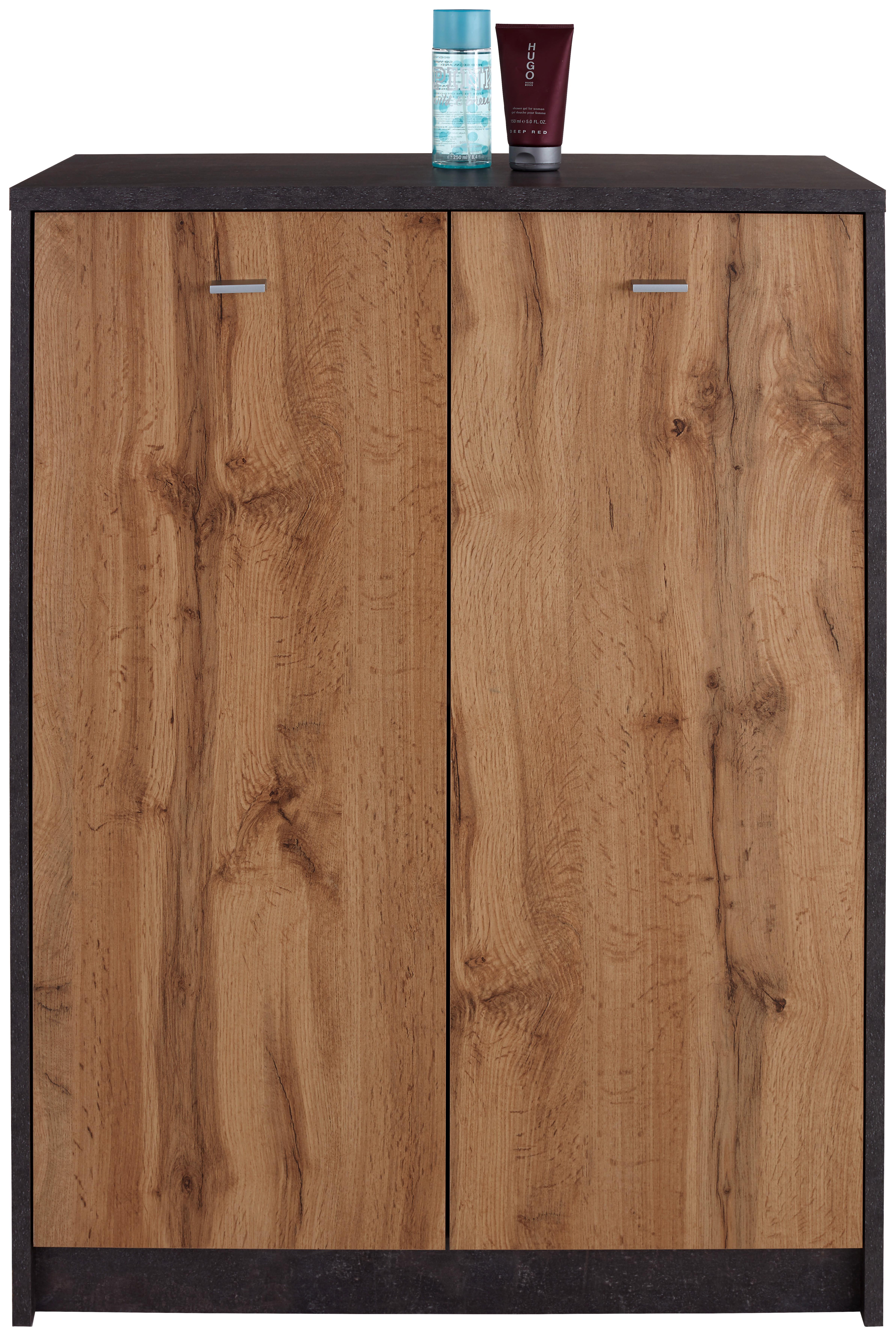 Komód 4-You 74/112 Cm - tölgyfa színű/szürke, Modern, faalapú anyag (74/111.4/34,6cm)