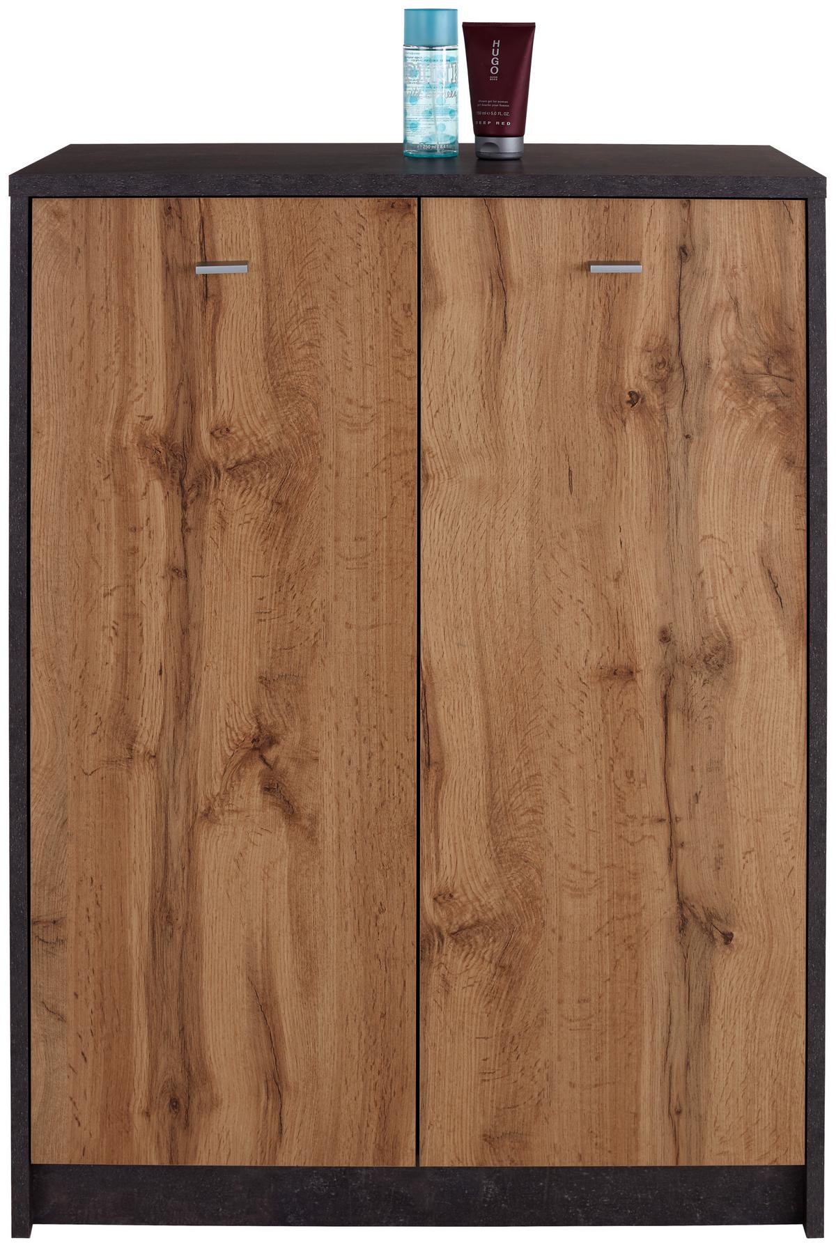 Kommode B 74cm 4-You, Beton Optik/Wotan Eiche Dekor - Eichefarben/Grau, MODERN, Holzwerkstoff (74/111.4/34,6cm)