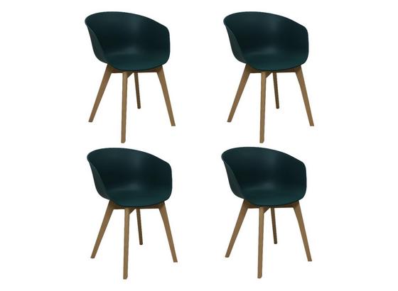 Stuhl-Set Noan 4-Er Set Dunkelgrün - Dunkelgrün/Naturfarben, MODERN, Holz/Kunststoff (60/78,5/44cm) - Livetastic Stuhl-Set Noan 4-Er Set Dunkelgrün - Dunkelgrün/Naturfarben, MODERN, Holz/Kunststoff (60/78,5/44cm) - Livetastic