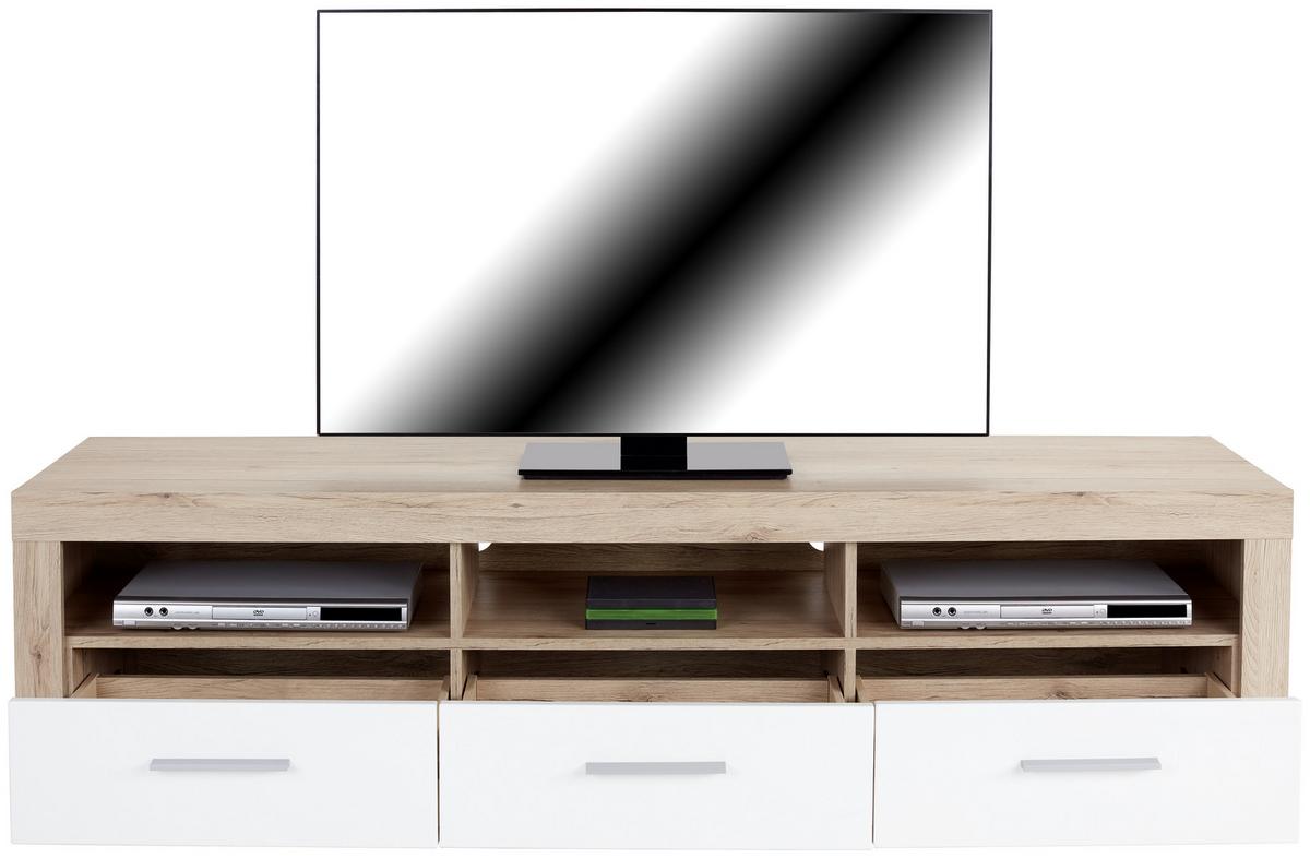 TV DIEL MALTA - čierna/biela, Modern, drevo/plast (185/50/42cm)