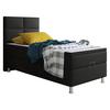 Boxspringbett Mit Topper 90x200 Cm Miami-Bk - Silberfarben/Schwarz, KONVENTIONELL, Leder/Textil (90/115/210cm) - MID.YOU