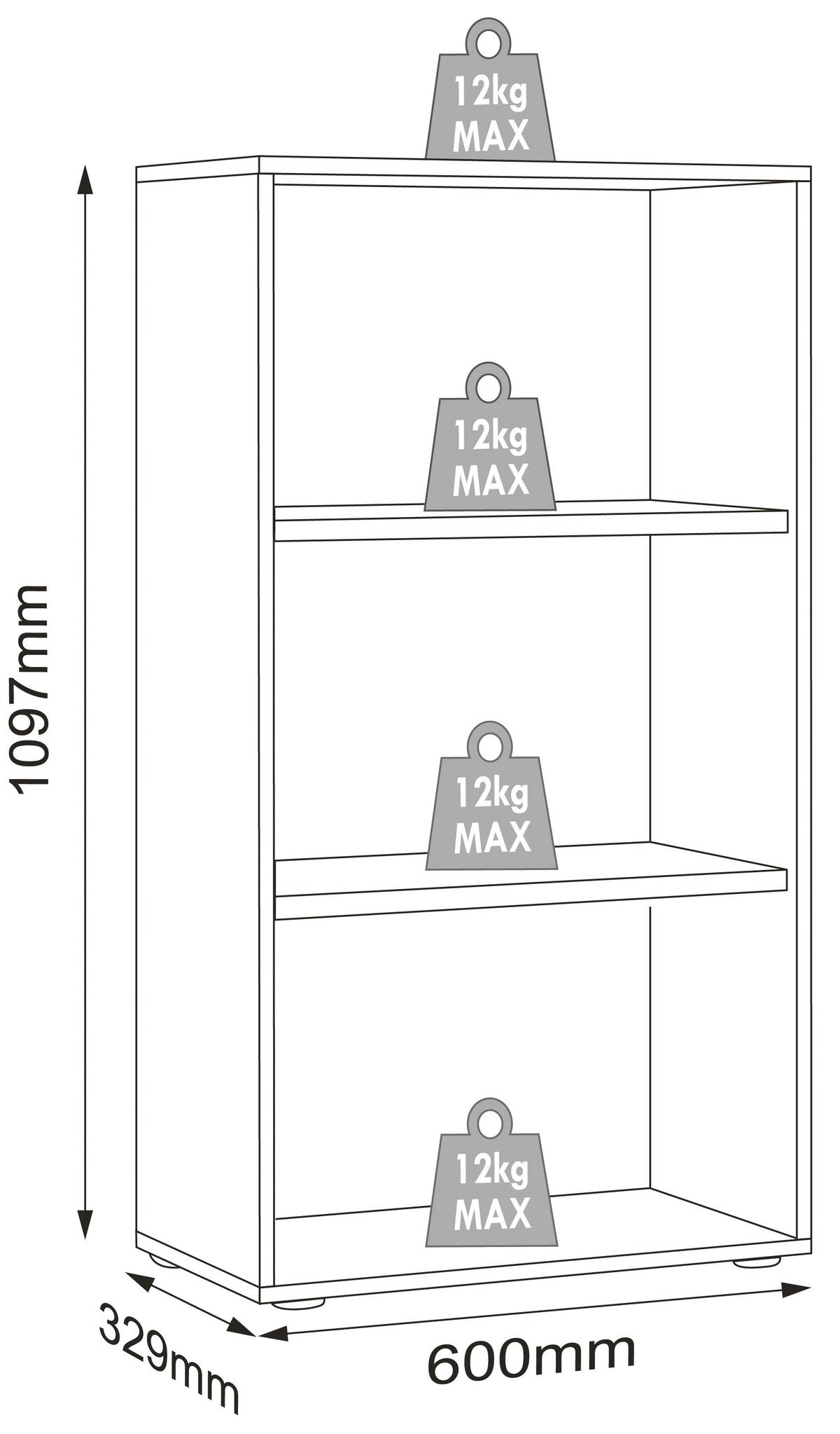 REGÁL NA ŠANÓNY SALIA B60 - čierna/dub medový, Design, kompozitné drevo/plast (60/110/33cm) - P & B