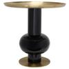 Beistelltisch Art Deco 2225 Goldfarben/Schwarz B: 50 cm - Schwarz Hochglanz/Goldfarben, Design, Metall (50/50cm) - Kayoom