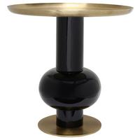 Beistelltisch Art Deco 2225 Goldfarben/Schwarz B: 50 cm - Schwarz Hochglanz/Goldfarben, Design, Metall (50/50cm) - Kayoom