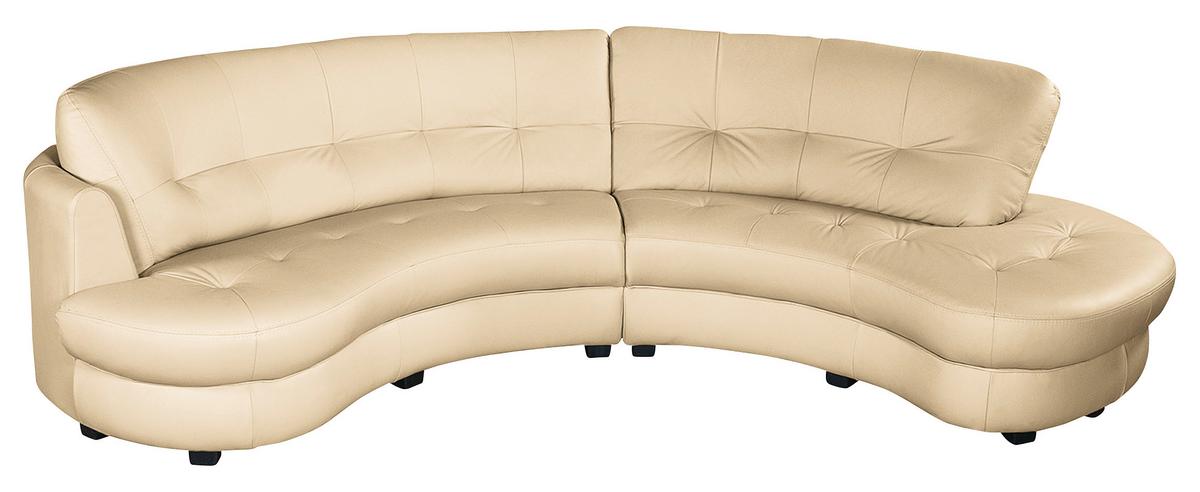 Ecksofa Bretania, Beige S: 300x113 cm - Beige/Schwarz, Design, Leder/Textil (300/113cm) - Livetastic