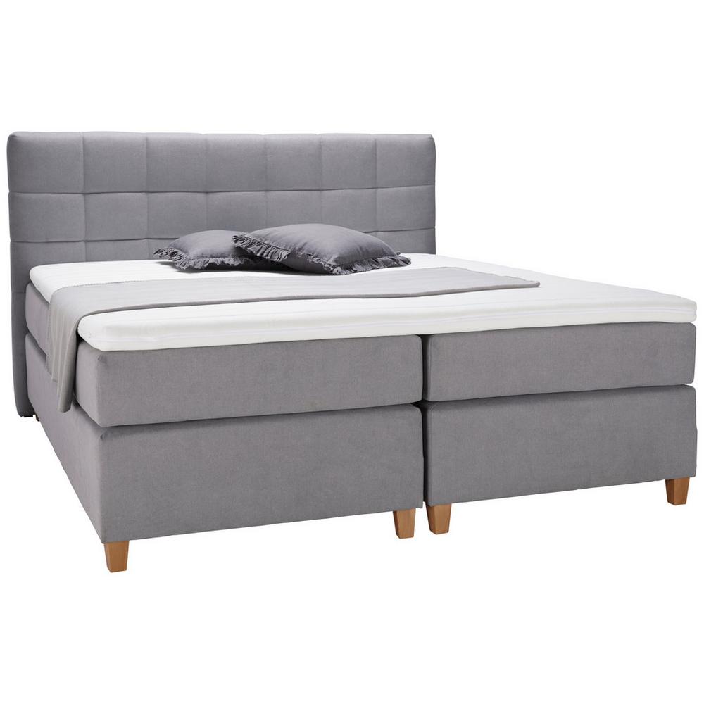 Postel Boxspring šedé barvy Jerry, 180x200