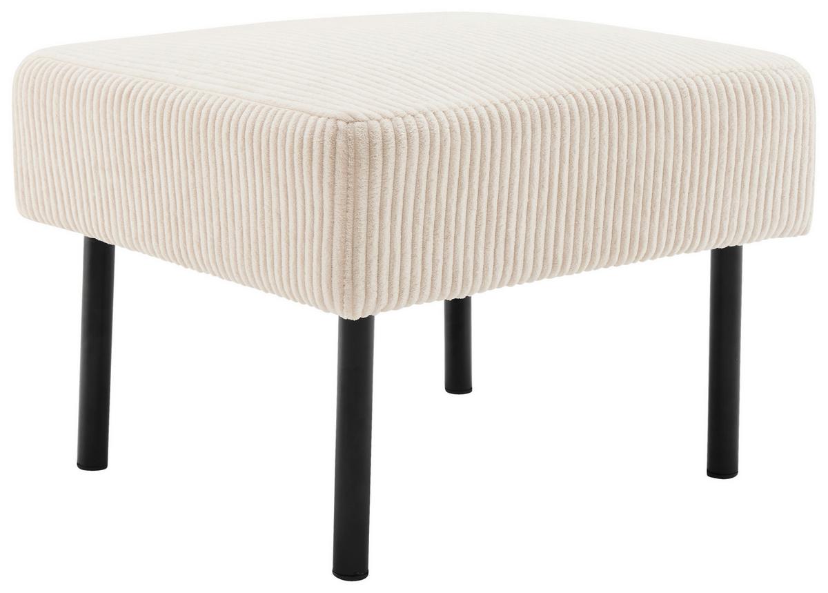 Taburet MIAMI, béžový manšestr - béžová, Moderní, kov/dřevo (55/42/50cm) - Based