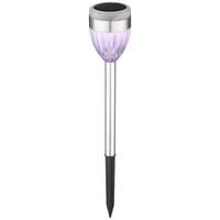 Solarleuchte Darina - Edelstahlfarben/Schwarz, Basics, Kunststoff/Metall (6/36,5cm) - Homezone