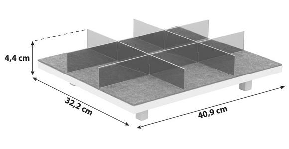 Schubkasteneinsatz Unit B: 32,2 cm, Anthrazit - Anthrazit, MODERN, Kunststoff (32,2/40,9/4,4cm) - Ondega