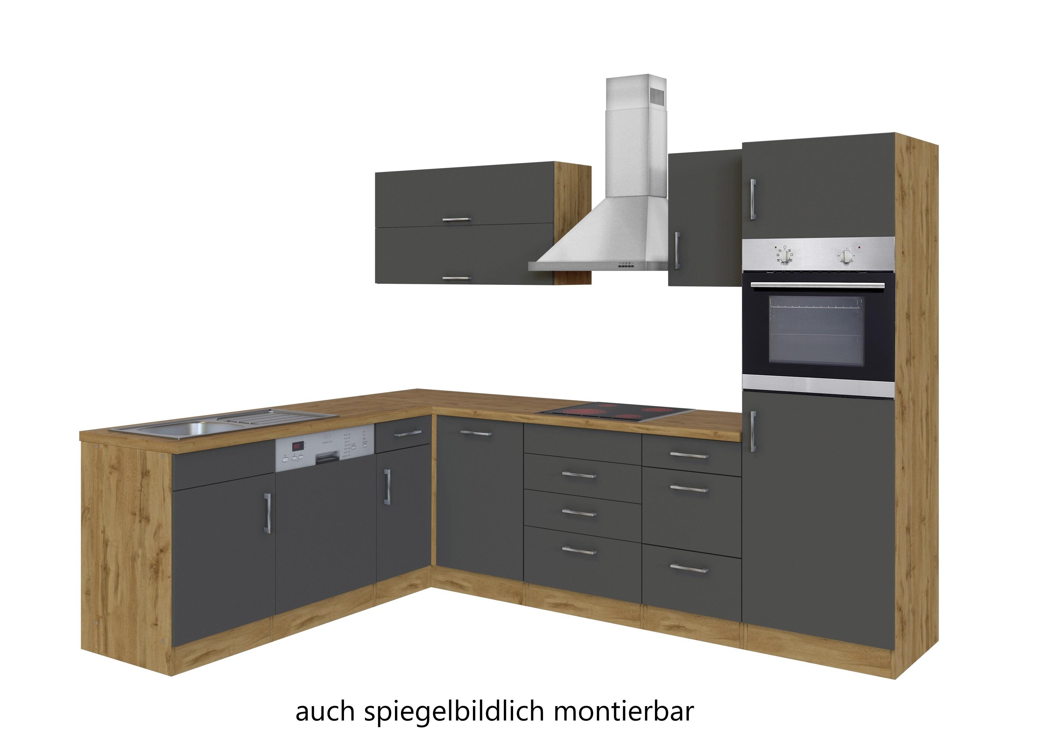 Eckküche in Anthrazit