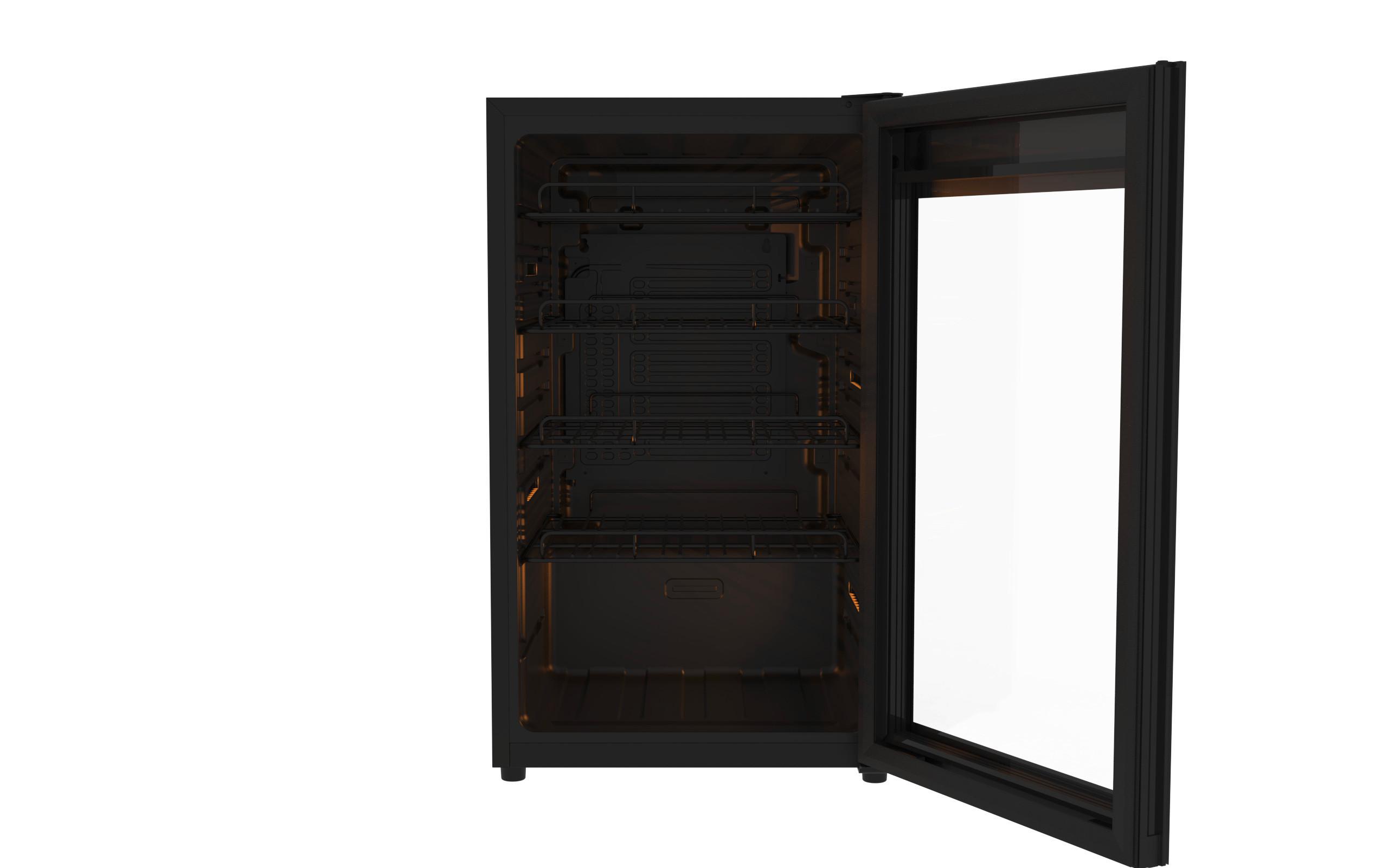 Weinklimaschrank Wks57do - Schwarz, Basics, Glas/Kunststoff (46/26/37cm) - PKM