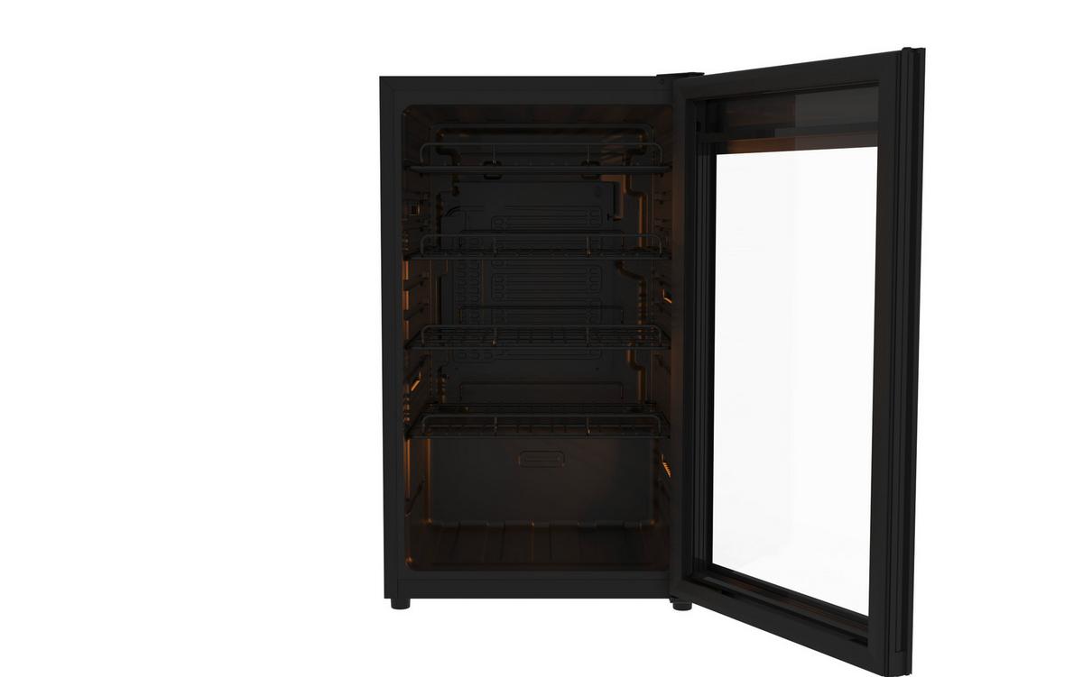 Weinklimaschrank Wks57do - Schwarz, Basics, Glas/Kunststoff (46/26/37cm) - PKM