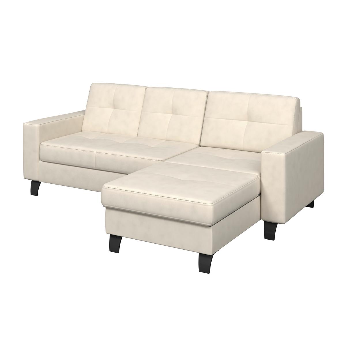 Ecksofa Varese naturfarben, B: 239 cm - Beige/Schwarz, KONVENTIONELL, Textil (239/164cm) - James Wood
