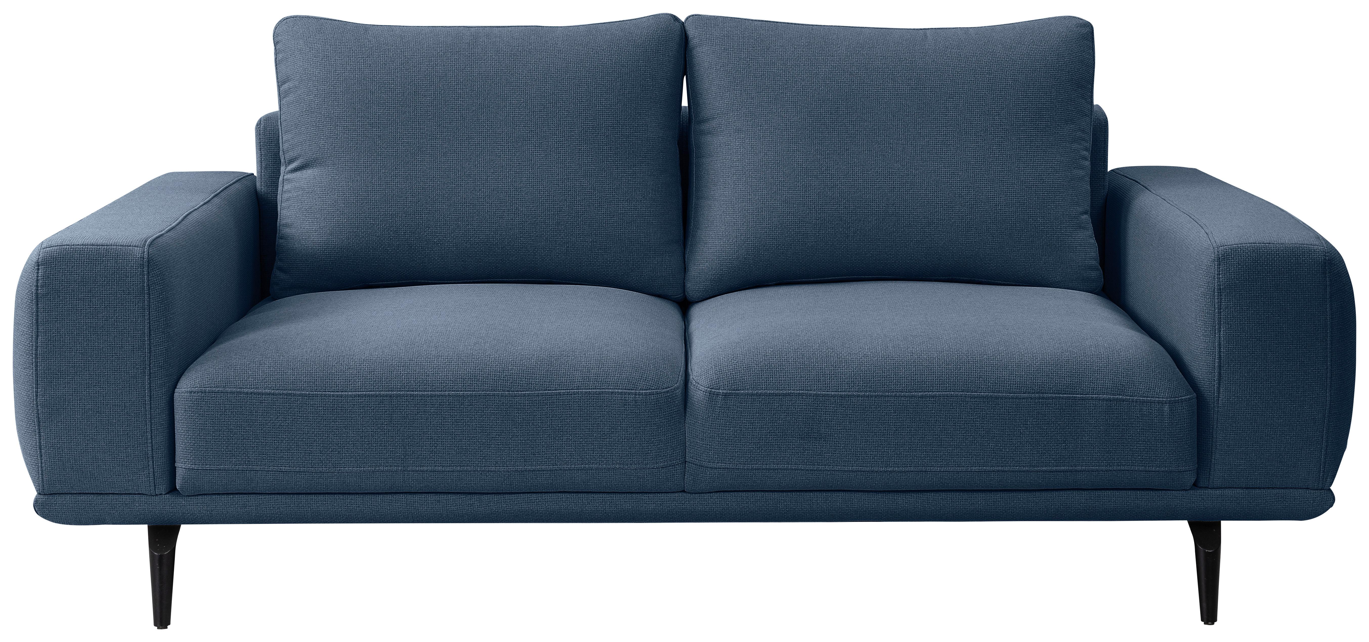 2-sitzer-sofa Selene Dunkelblau, B: 202 Cm - Schwarz/Dunkelblau, MODERN, Textil (202/89/115cm) - MID.YOU