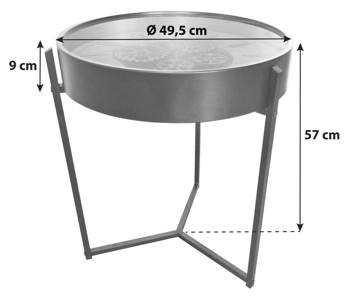 Konferenční stolek TIME P: 50cm - černá, Moderní, kov/sklo (49,5/57cm)