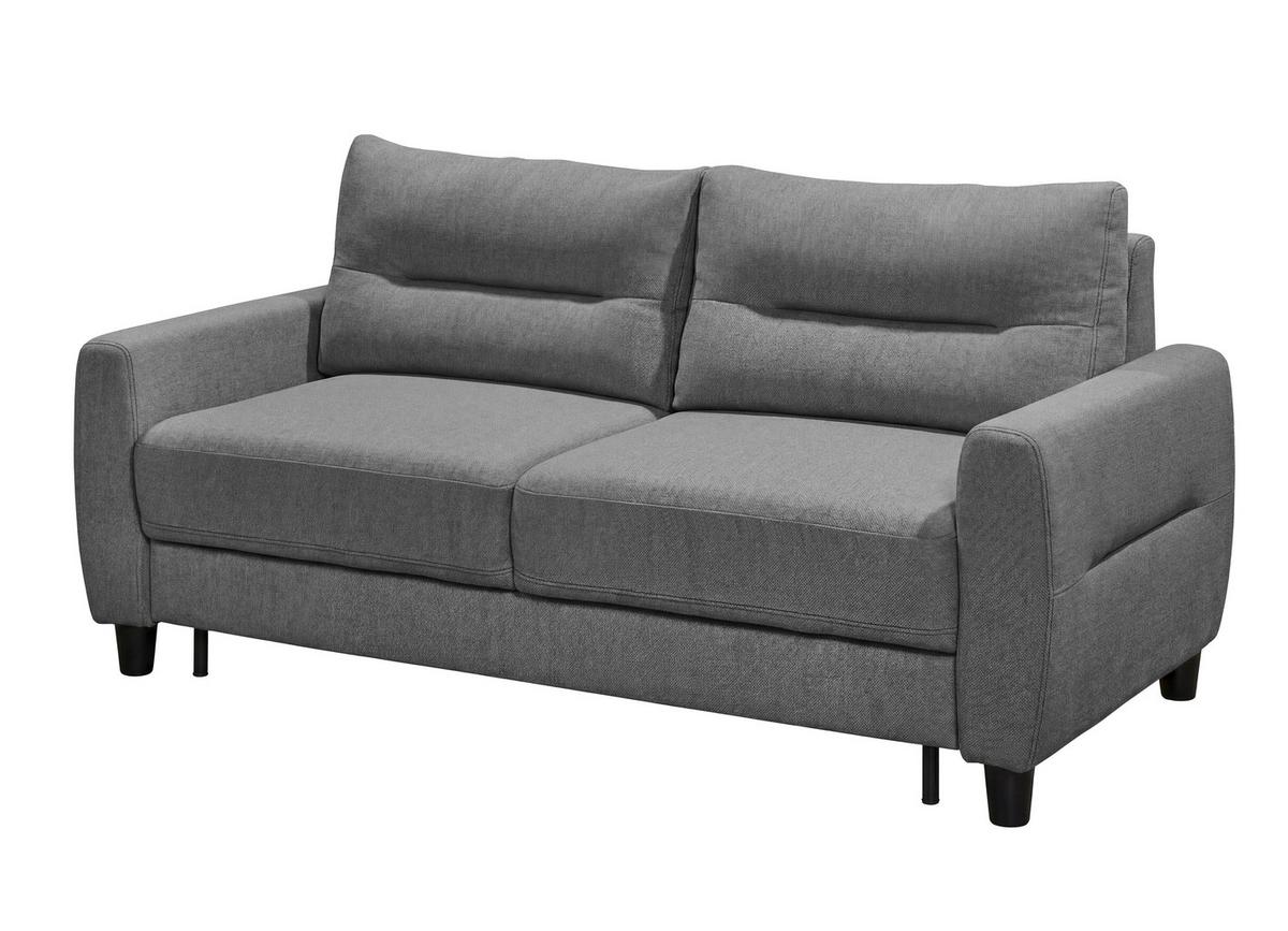 Schlafsofa Rio Elaris B: 192cm - Schwarz/Graphitfarben, MODERN, Textil (192/83/99cm) - MID.YOU
