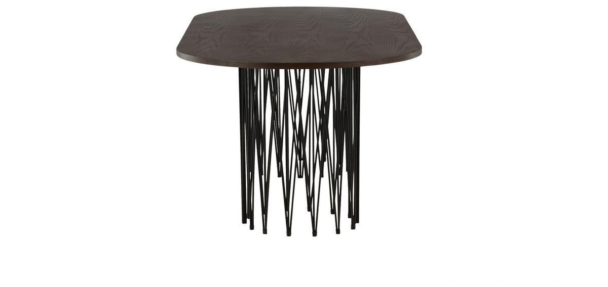 Esstisch Stone - Dunkelbraun/Schwarz, Design, Holz/Metall (220/100/74cm) - Livetastic