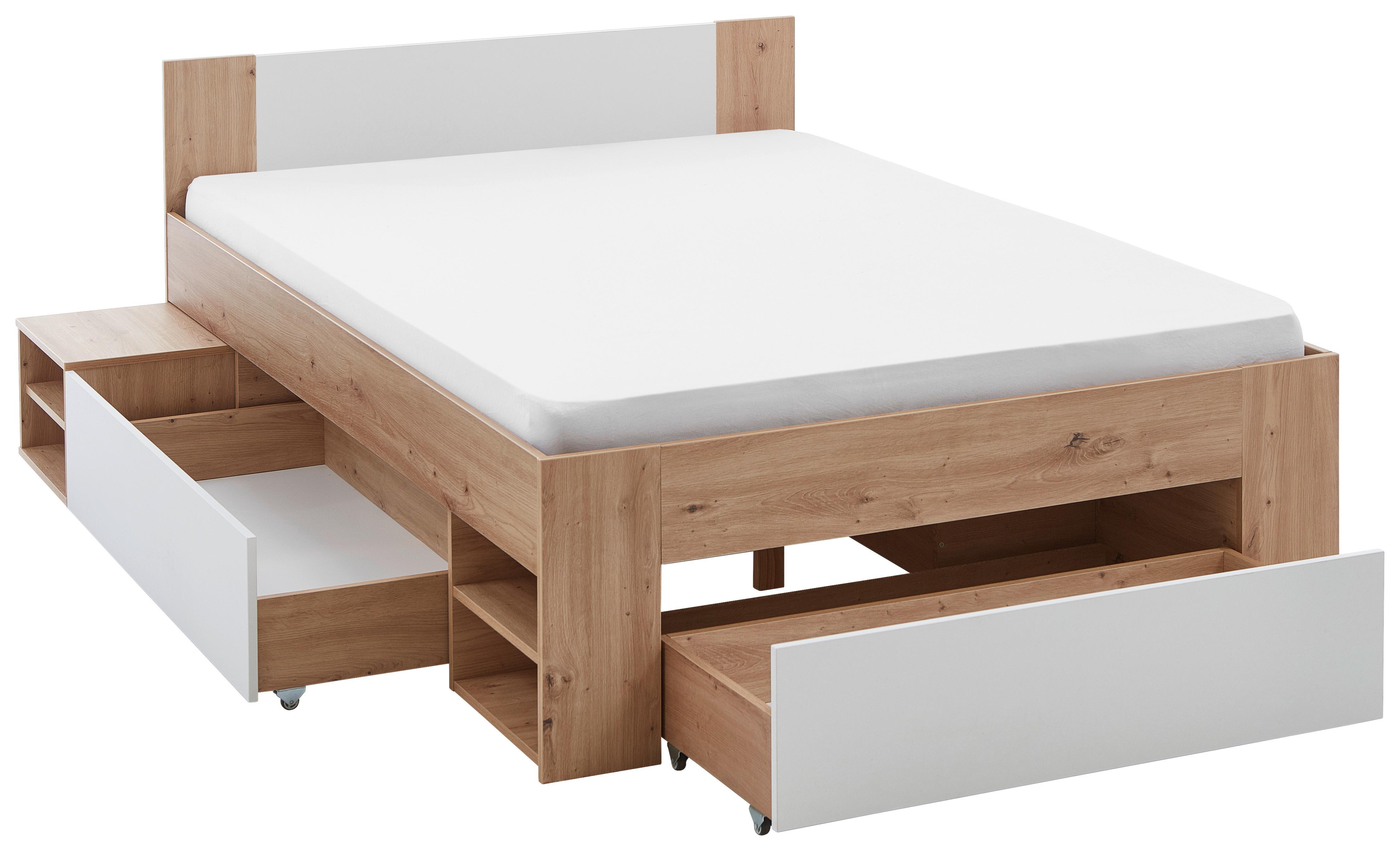 POSTEL AZURRO 2-140 - bílá/dub artisan, Moderní, kompozitní dřevo (140/200cm) - Mömax