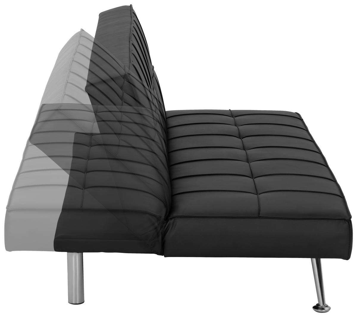 3-sitzer-sofa Mit Schlaffunktion Silva B:179cm - Silberfarben/Schwarz, Basics, Textil (179/74/91cm) - P & B