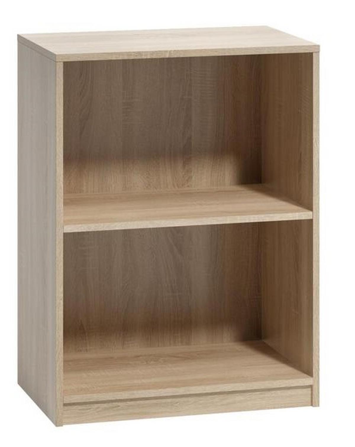 Regál se 2 příhradkami - dub sonoma - černá/Sonoma dub, Basics, kompozitní dřevo/plast (60/80/38cm) - P & B