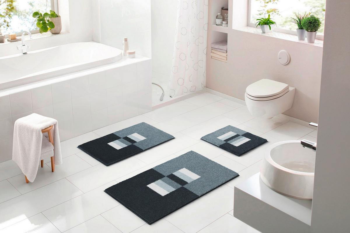 Badematte Flash - Grau, Basics, Textil (60/90cm) - Grund