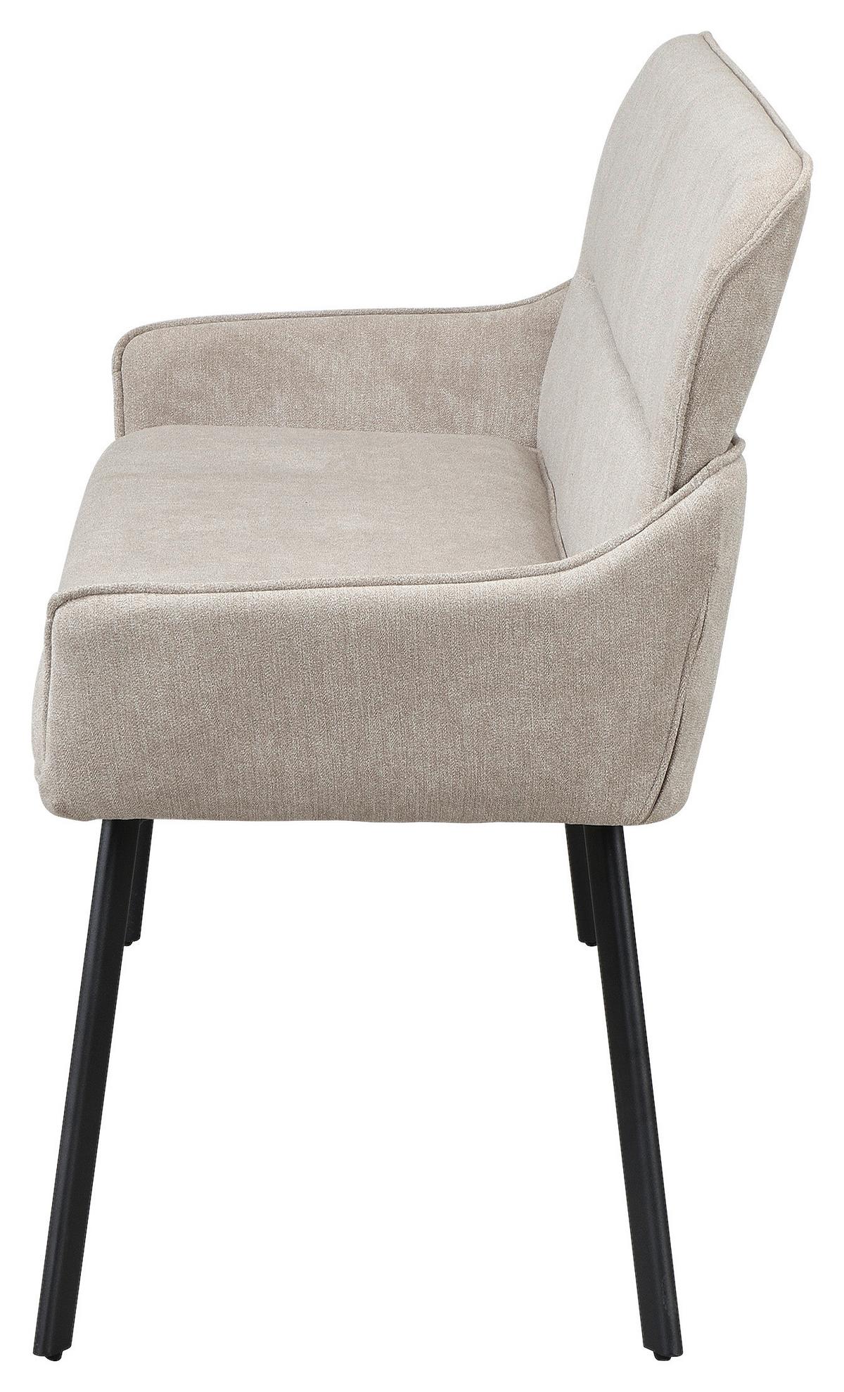 Sitzbank Rico - Taupe/Schwarz, MODERN, Textil/Metall (160/90/62cm) - MID.YOU