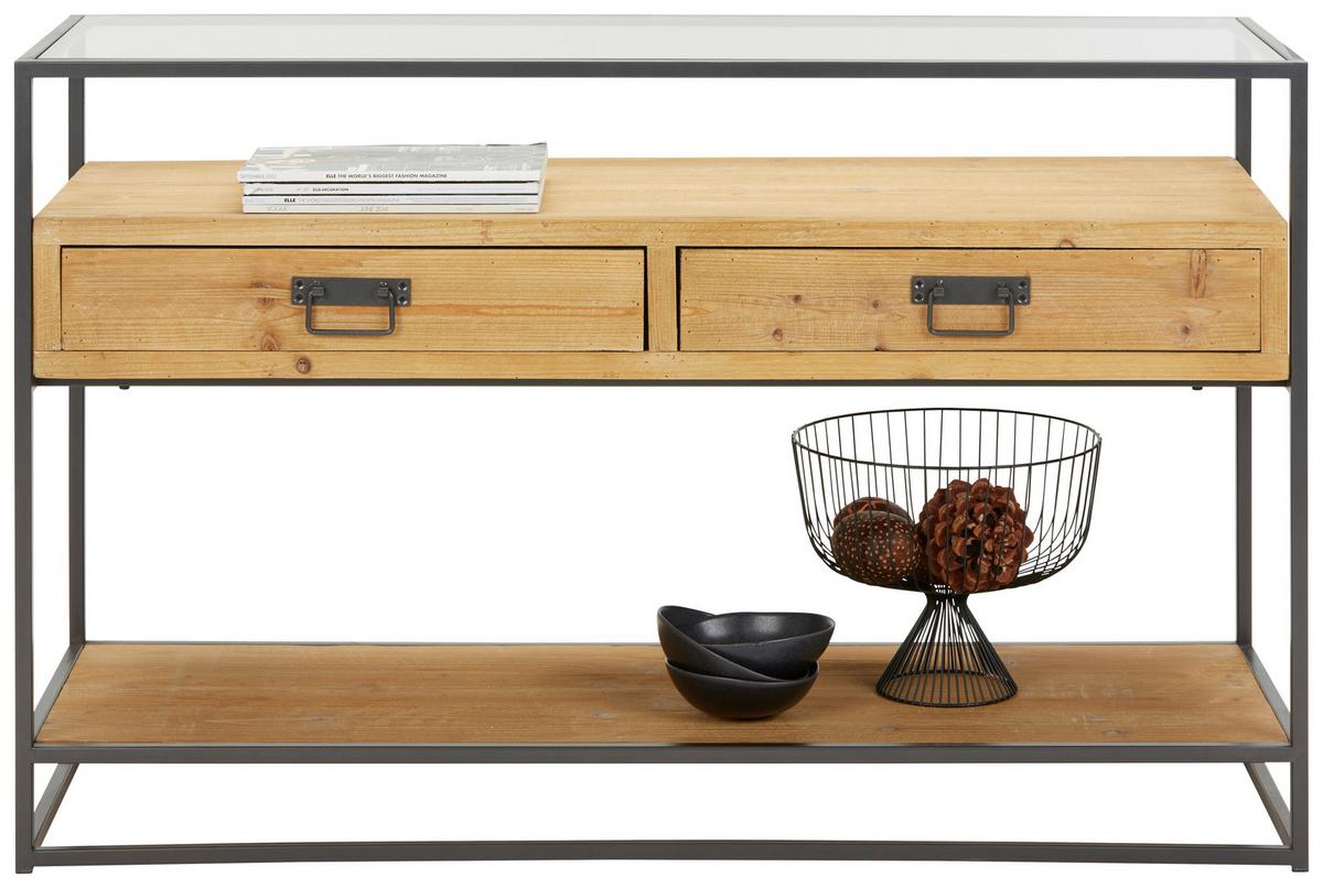 ŠIROKÁ KOMODA NOAH -STUDIO- - černá/průhledné, Lifestyle, kov/dřevo (120/76/40cm) - Premium Living