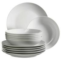 Tafelservice Barca Keramik 6 Personen Geschirr Set - Weiß, Basics, Keramik - Mäser